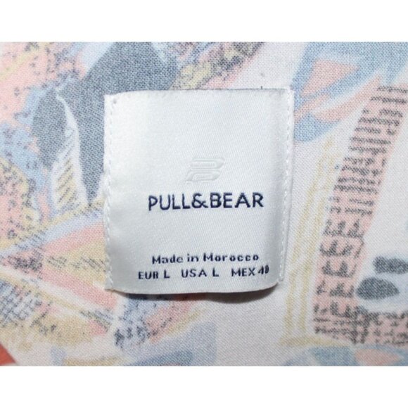 PULL & BEAR Short Sleeve Button Down Shirt Mens Large - Picture 4 of 4